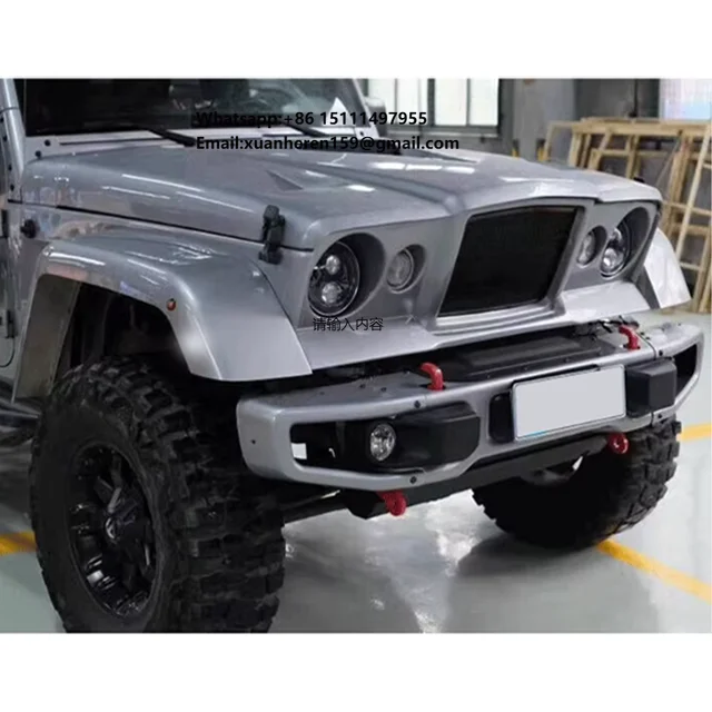 

Maiker Offroad 4x4 Auto Accessories Parts Front Car Bumper Grille Hood Fender for Jeep Wrangler JK 07-17 Upgrade Body Kits