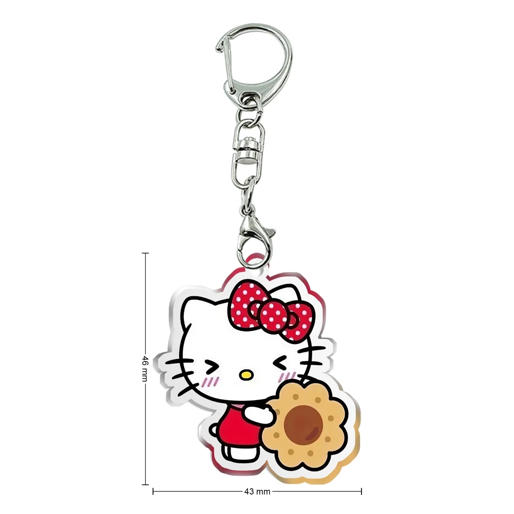 Sanrio Cute Hello Kitty Melody Transparent Acrylic Keychains Pendant Ornament Daughter's Gift Collection Girl Accessories