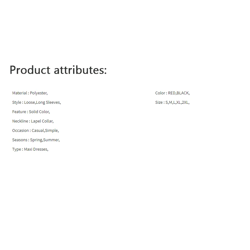 여성용 우아한 셔츠 원피스 단색 폴리에스터 셔츠, 원피스 라펠 긴팔 묶음 허리, 느슨한 맥시 드레스, 2024 신상