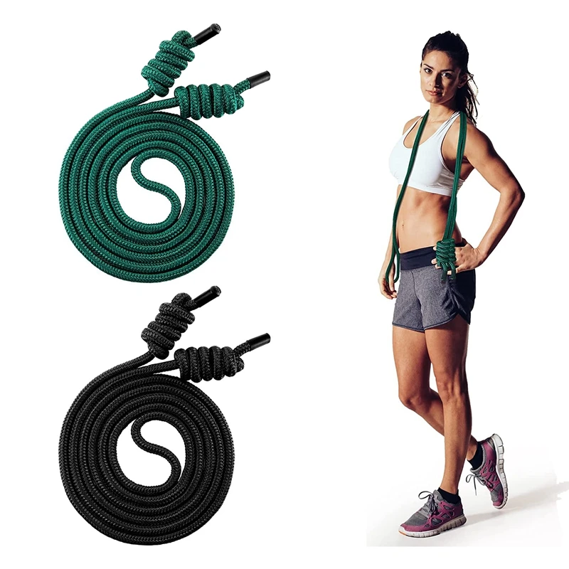 Corde à sauter d'exercice réglable, 2 pièces, corde d'entraînement à Double tresse pour le Fitness en intérieur et en extérieur, 9 pieds