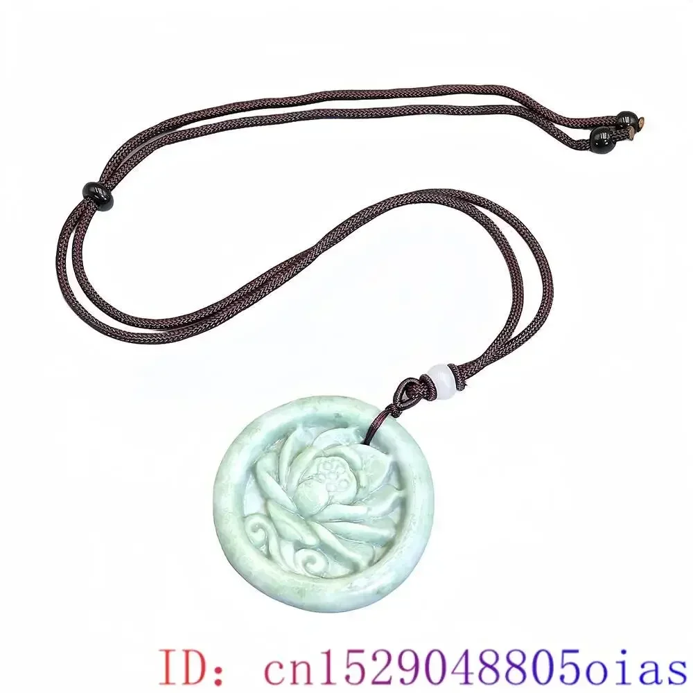 Light Green Natural Jade Flower Heart Pendant Necklace Real Jewellery Carved Gemstone Fashion Charm Amulet Gifts for Women Men view 6