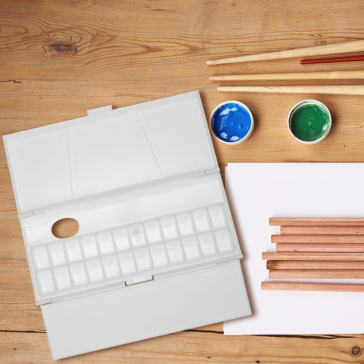 Scatola per miscelare acquerelli con coperchio Organizzatore di vernice artistica pieghevole di grande capacità per acrilici e acquerelli Conservazione portatile dei colori