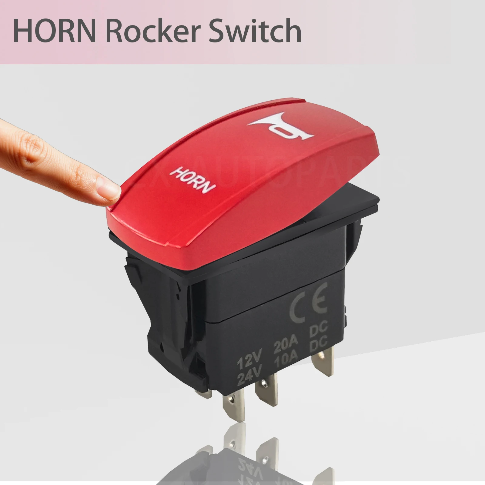 12V/24V Horn Rocker Switch Momentary ON-OFF Red Button Horn Toggle Switch for Polaris RZR Can-Am Boat ATV UTV Carling ARB Narva