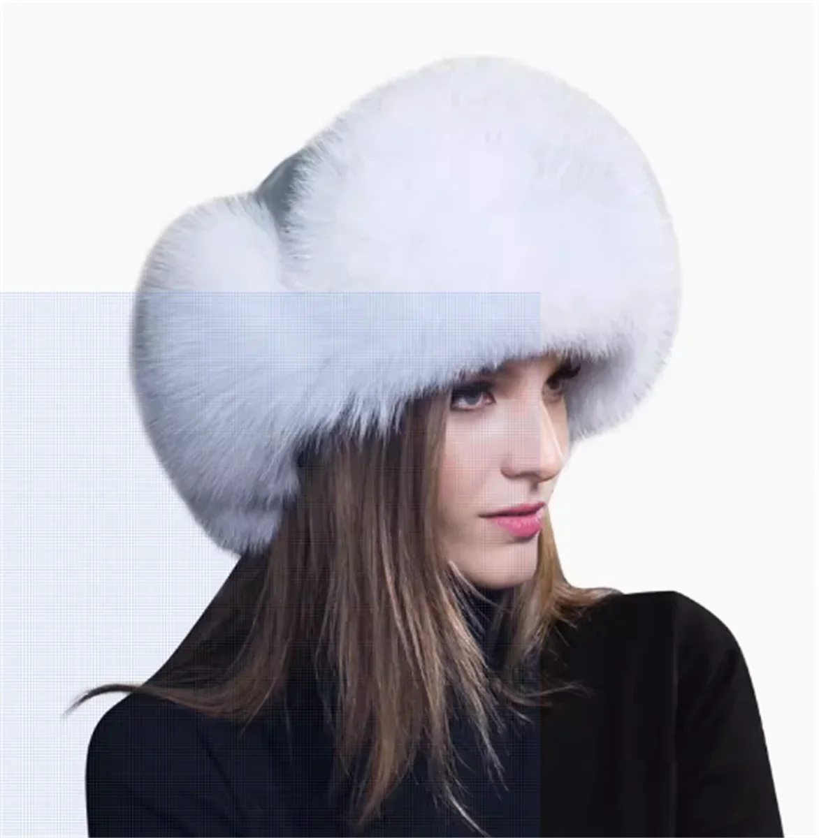 

2025 Fox Hair Hat Children's Thickened Winter Ski Hat
