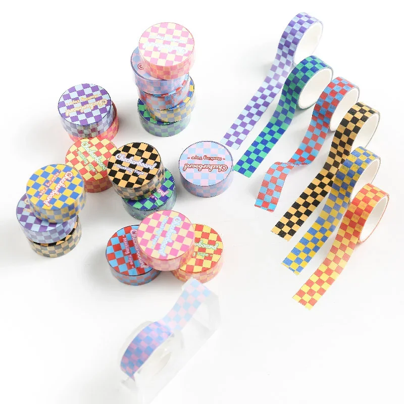 1 Roll Fresh Grid Washi Tape for DIY Journal Scrapbooking Diary Planners Crafts Supplies