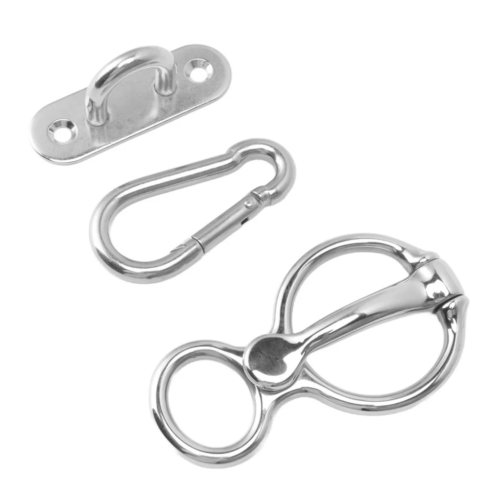 7Pcs Set Stainless Steel Horse Tie Ring Half Round Ring Eye Bolts Horse Safety Accessory Durable Safe Tie Metal Horse Tie Ring