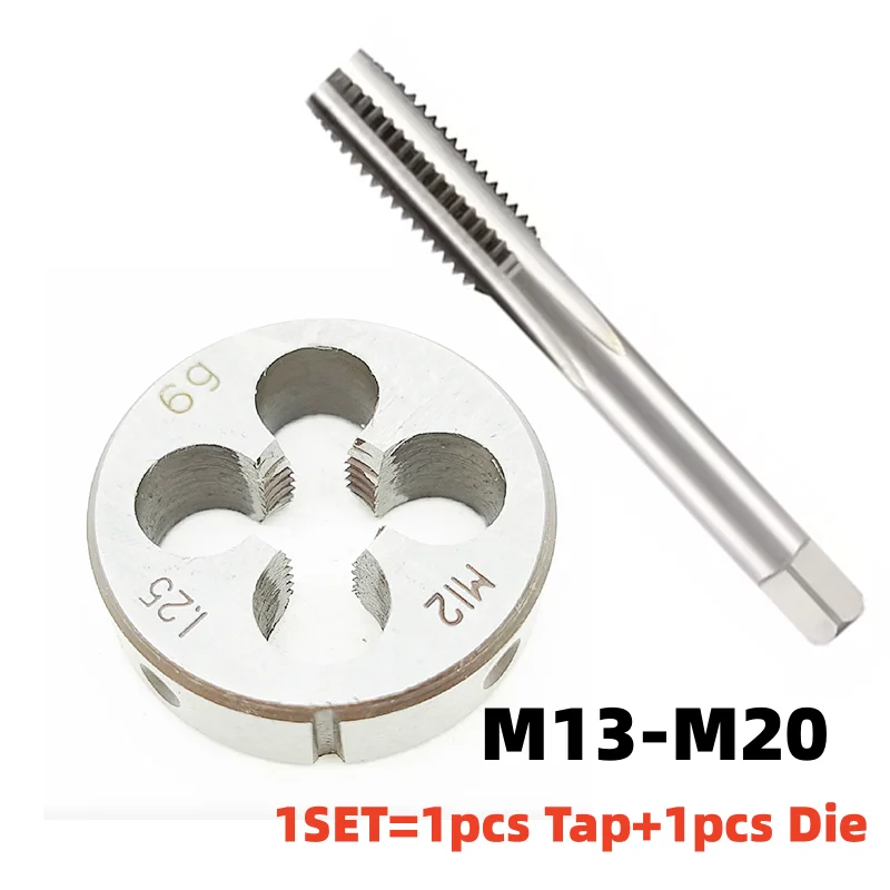 

1Set Metric Screw Hand Tap and Die Set Fine Thread Dies Taps Suit M13M14M15M16M17M18M19M20 X 0.5 1 0.75 1.25 1.75 2.5 2