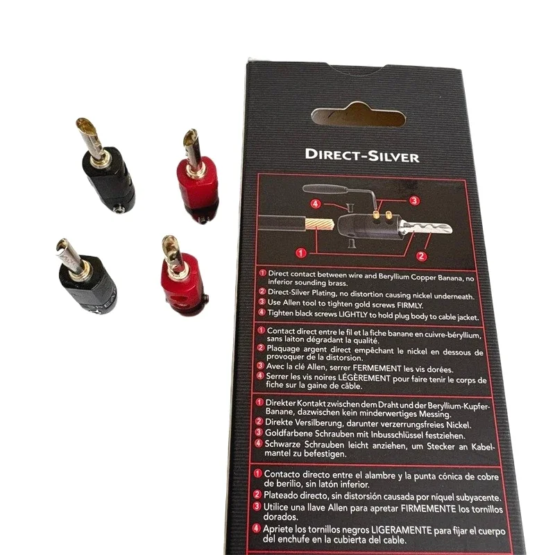 4 Stücke 300 Serie HiFi BFA Bananenstecker Versilbertes Kupfer Kein Schweißen Terminal Jack Audio Verstärker Lautsprecher Stecker