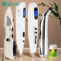 Pluma de acupuntura electrónica, pluma de masaje, pluma meridiana, Detector de puntos de acupresión, masajeador USB recargable para cuello, espalda y cuerpo