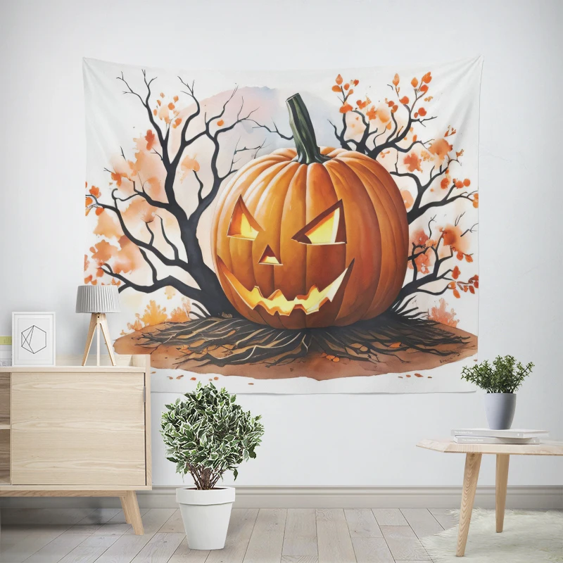 Tapiz de pared de tela grande para decoración del hogar, decoración moderna para habitación, arte estético para dormitorio, Halloween, Otoño, divertido