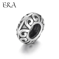Stainless Steel Beads Dumn 5mm Hole Metal European Spacer Bead Supplies DIY Jewelry Findings Handmade Bracelet Accessories