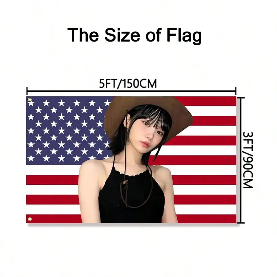 Chaewon 3x5Ft العلم مع 2 الحلقات للجدار الشنق كلية غرفة النوم رجل الكهف زينة غرفة نوم غرفة المعيشة راية #3