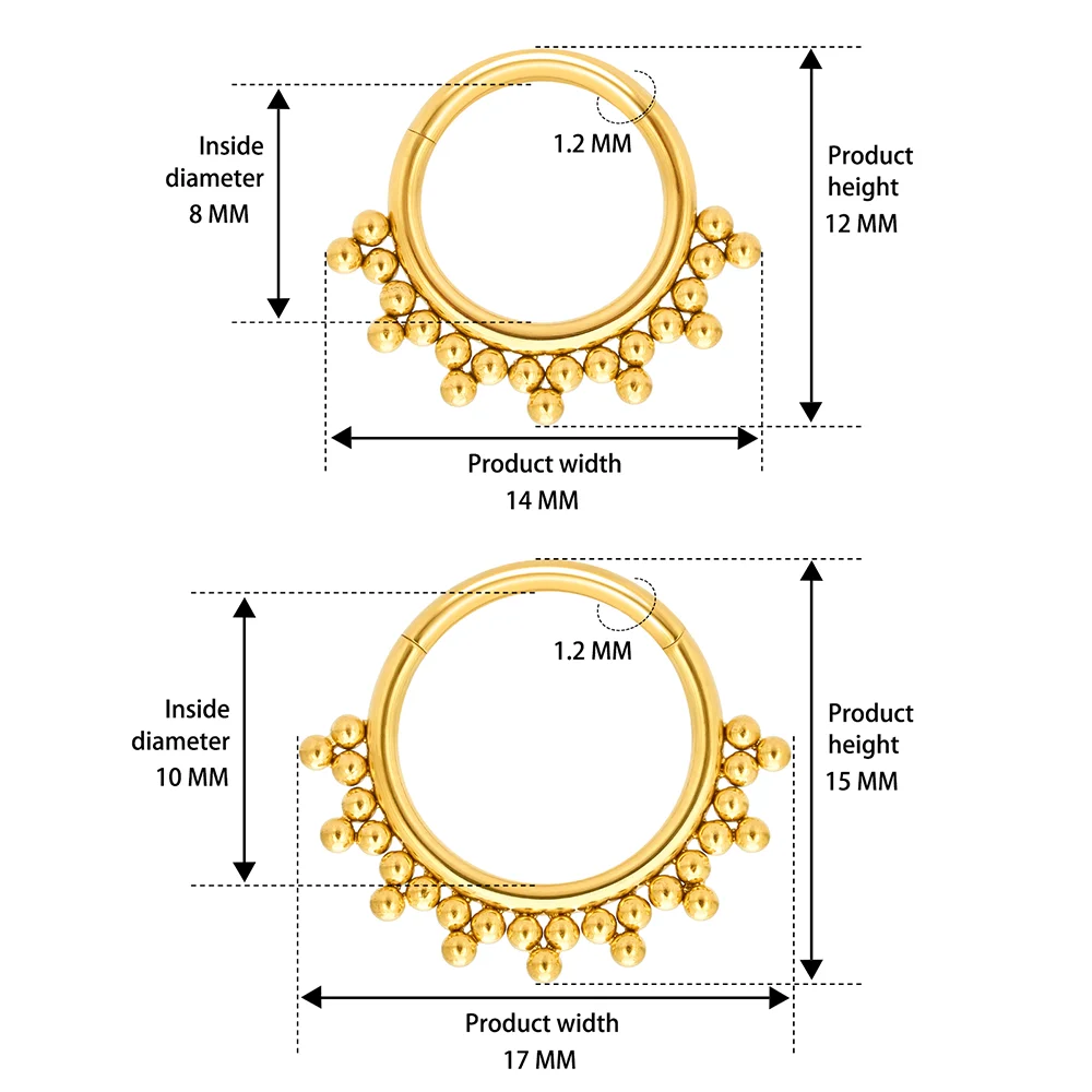 Piercing en Titane G23, Anneau Antarctique, Bijoux de Corps, Boucles d'Oreilles, ASTM F136, Cartilage, Tragus, DiaphLeurs me