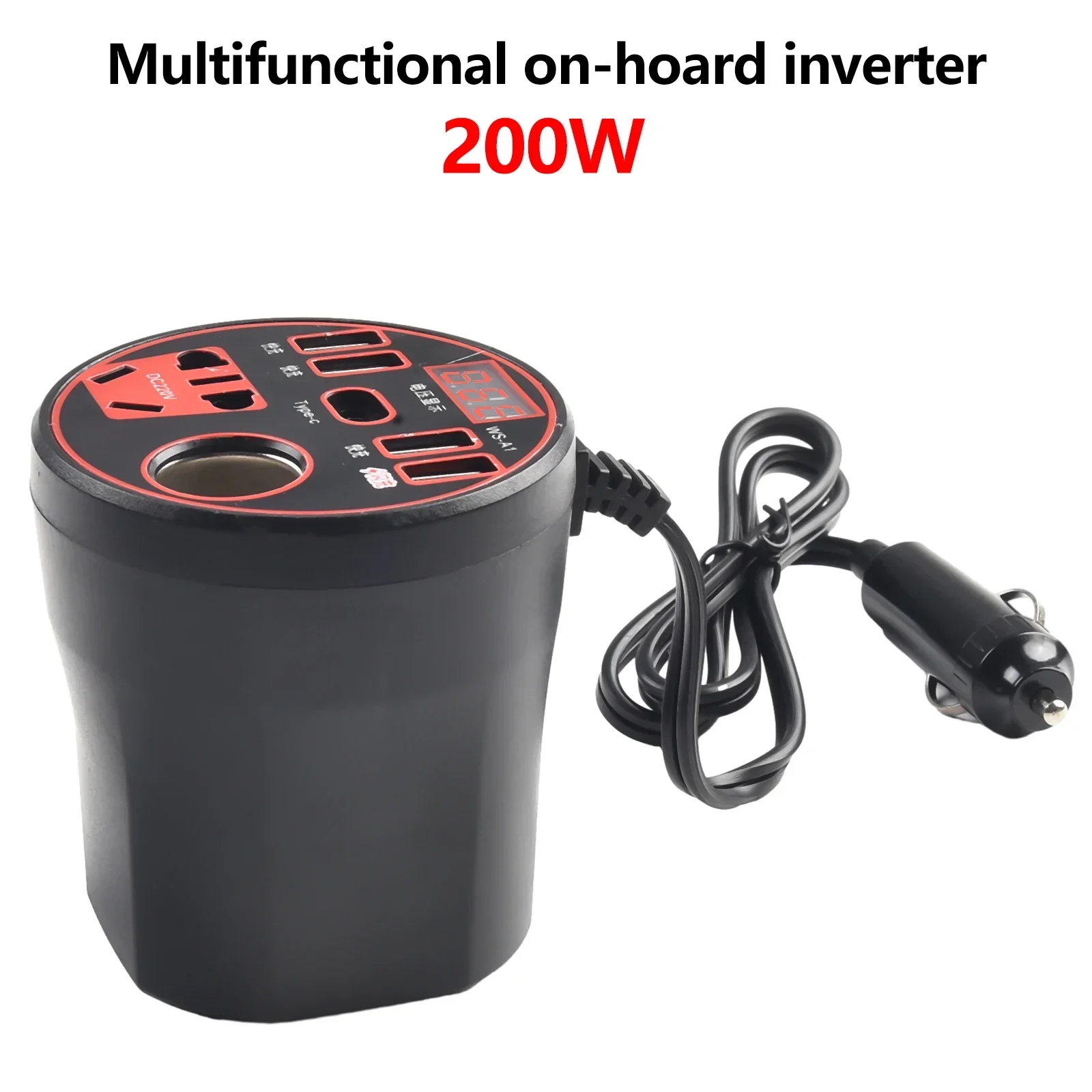 200W Car Inverter 12V/24V DC 24V/12V To DC 220V/110V Converter Led Display Multi-function Charger Socket Fast Charging Car Parts