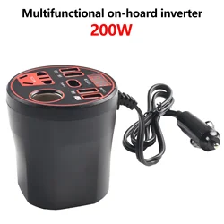 200W Car Inverter 12V/24V DC 24V/12V To DC 220V/110V Converter Led Display Multi-function Charger Socket Fast Charging Car Parts