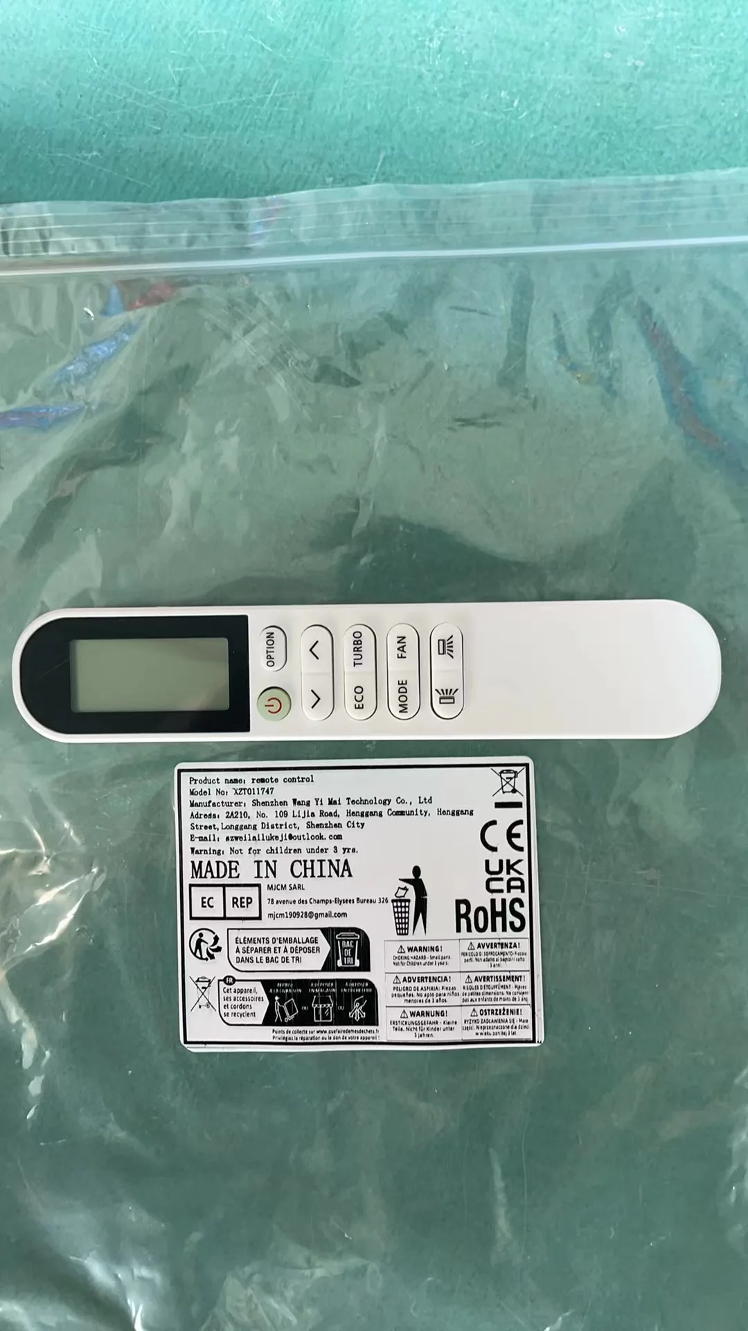 Repuesto de control remoto GYKQ-58 compatible con piezas de repuesto para aire acondicionado TCL Electrolux H05TN4