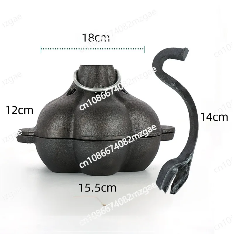 

For BBQ Cast Iron Smoker Roaster Garlic Roster Smoker Box Pre-Seasoned Cast Iron Garlic Roaster for Grill