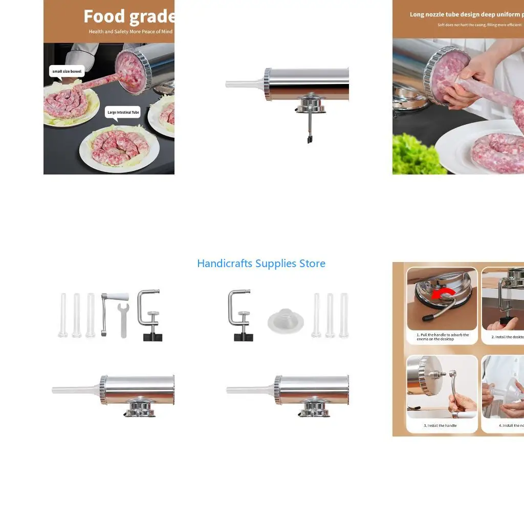 R1WA Efficient Stuffer Device with Detachable Tube Safe Aluminum Substance Holy being Homebrewed Sausages