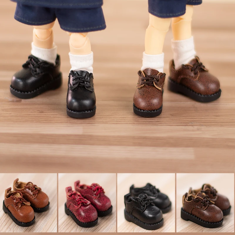 OB11 Babyschuhe matte runde Zehen kleine Lederschuhe große Zehenschuhe flache Schuhe GSC 12 Punkte BJD p9 A Si 2.0 Schuhe süß und exquisit