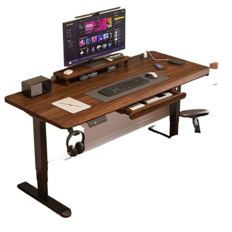 

Solid wood electric lifting desk, computer e-sports home , study liftable workbench