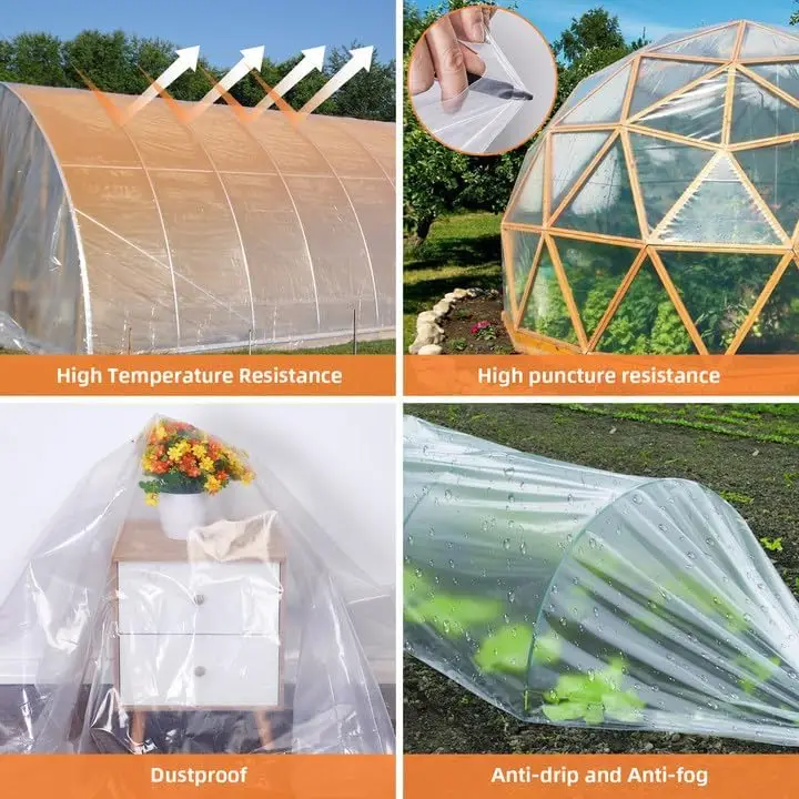 Greenhouse Plastic Sheeting Film Cover 16FT x 25FT, Polyethylene Greenhouse Film 6 Mil Heavy Duty,Plastic Sheeting UV Resistant