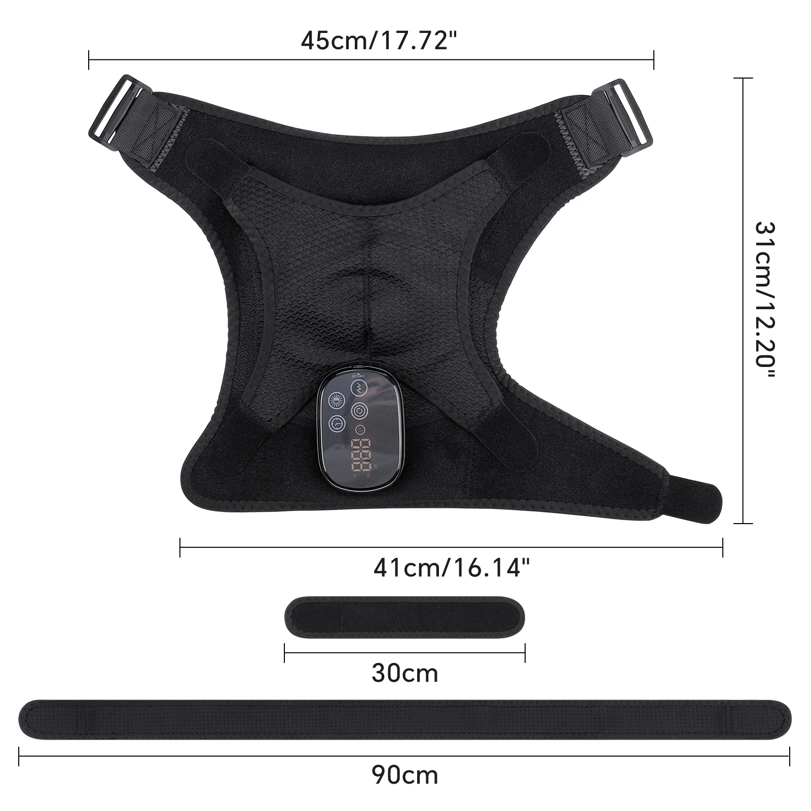 Cordless Red Light Electric Heating Vibration Massage Pad Infrared Shoulder Massager Hot Compress Belt for Relaxation