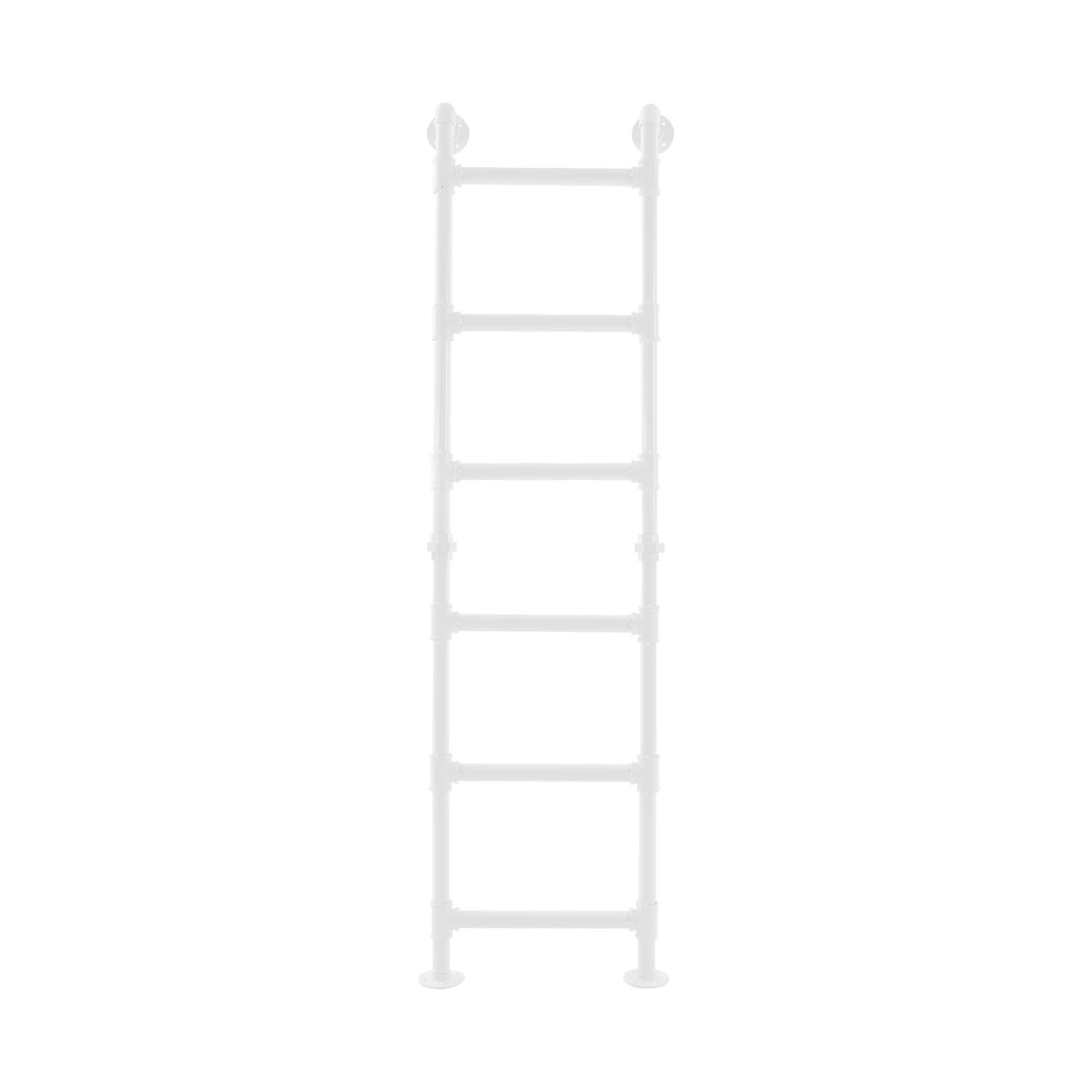 سلالم معدنية مثبتة على الحائط بارتفاع 162 سم، باللون الأبيض، سلم مستقيم بـ 6 خطوات للمنزل، مسكن، بئر النافذة، Egress #5