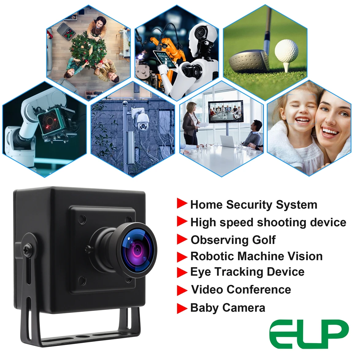 ELP 5MP 30fps USB Camera IMX335 Wide Angle Video Webcam with Mini Metal Case for Laptop Computer PC