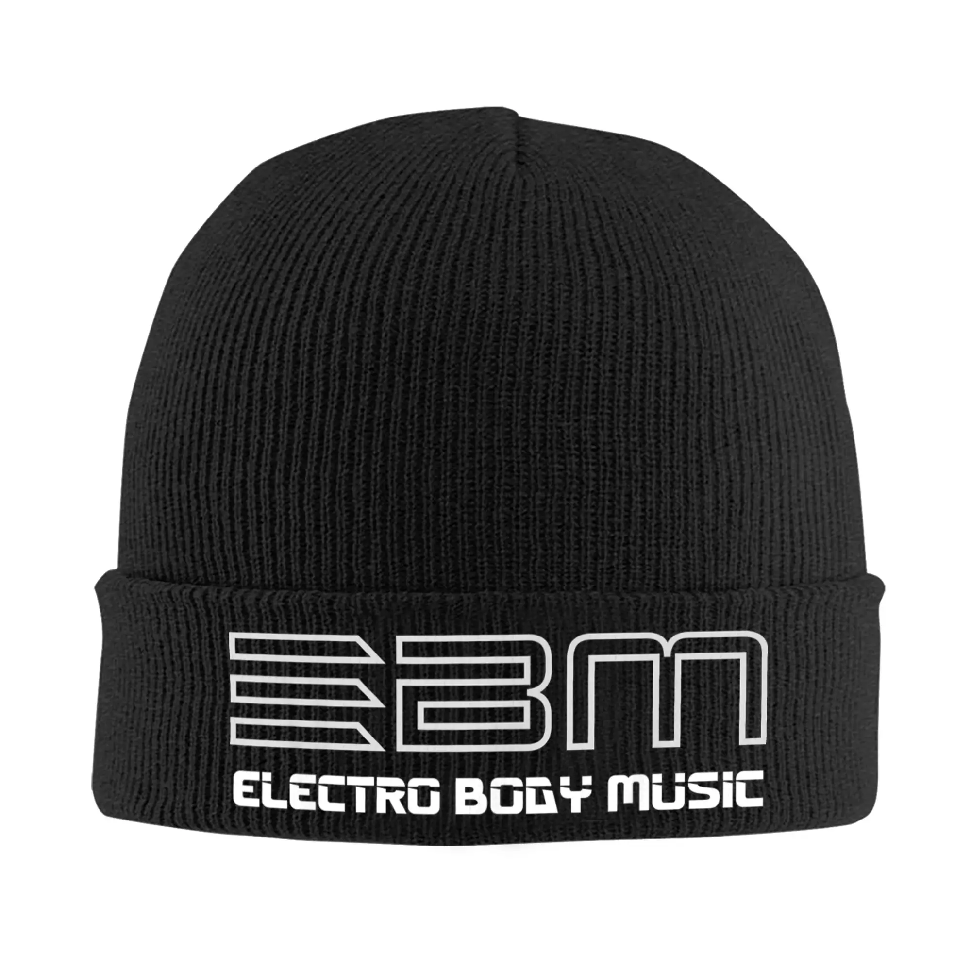 EBM Electronic Body Music Knitted Hats Autumn Winter Beanie Warm Industrial Dance Cap Unisex Acrylic Hip Hop Skullcap
