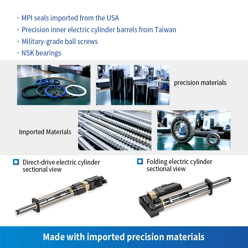 SFA95-10QF-16KN-R200 -SENTO Servo Electric Cylinder, High Precision, Stable Thrust, for Automation, Press Fitting, Positioning.