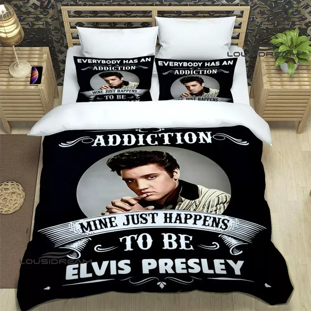 E-Elvis Presley Retro printed Bedding Sets exquisite supplies set duvet cover bed comforter set bedding set luxury birthday gift