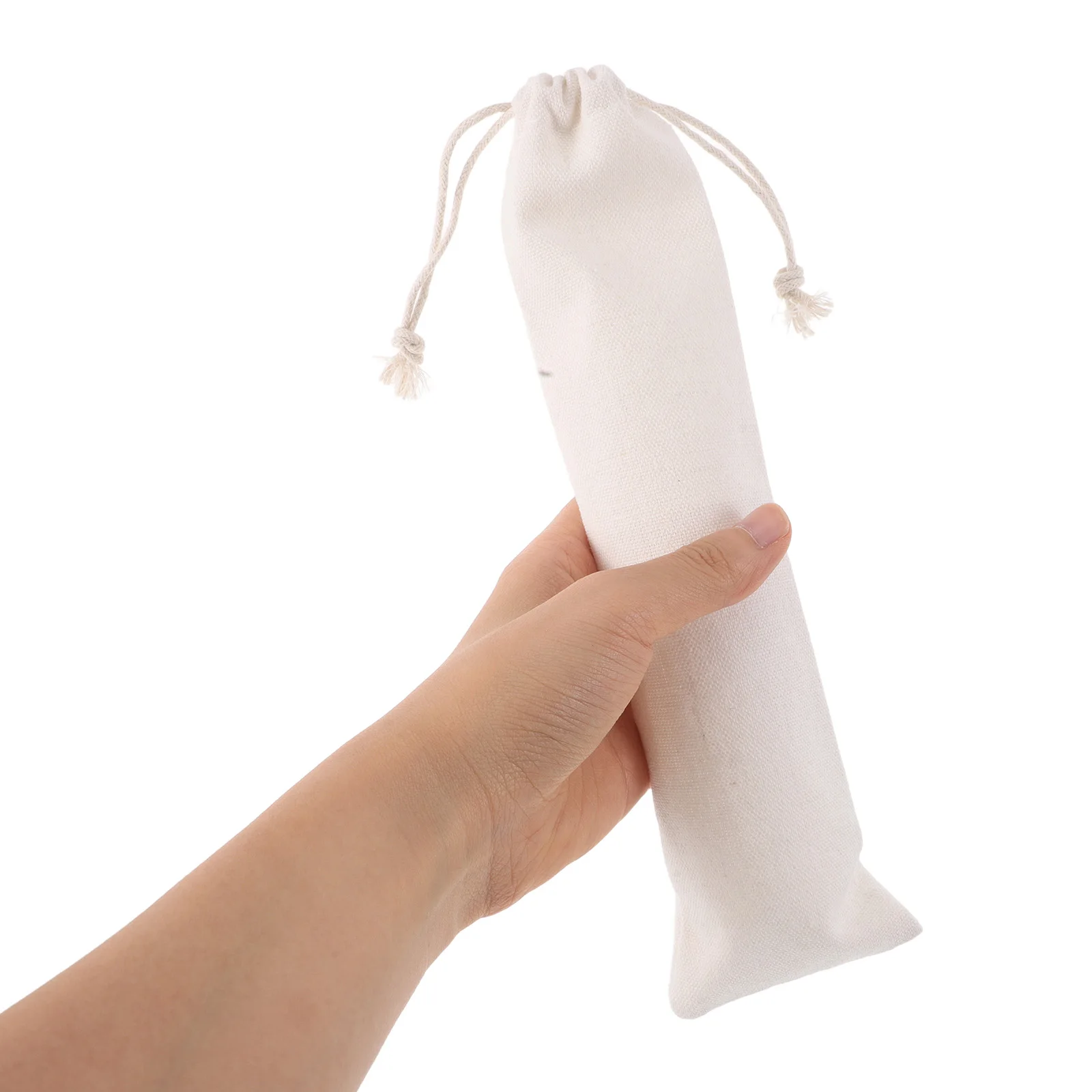 

20Pcs Drawstring Travel Cutlery Bags Reusable Cotton Linen Portable Storage Pouches for Straw Fork Spoon Camping Picnic