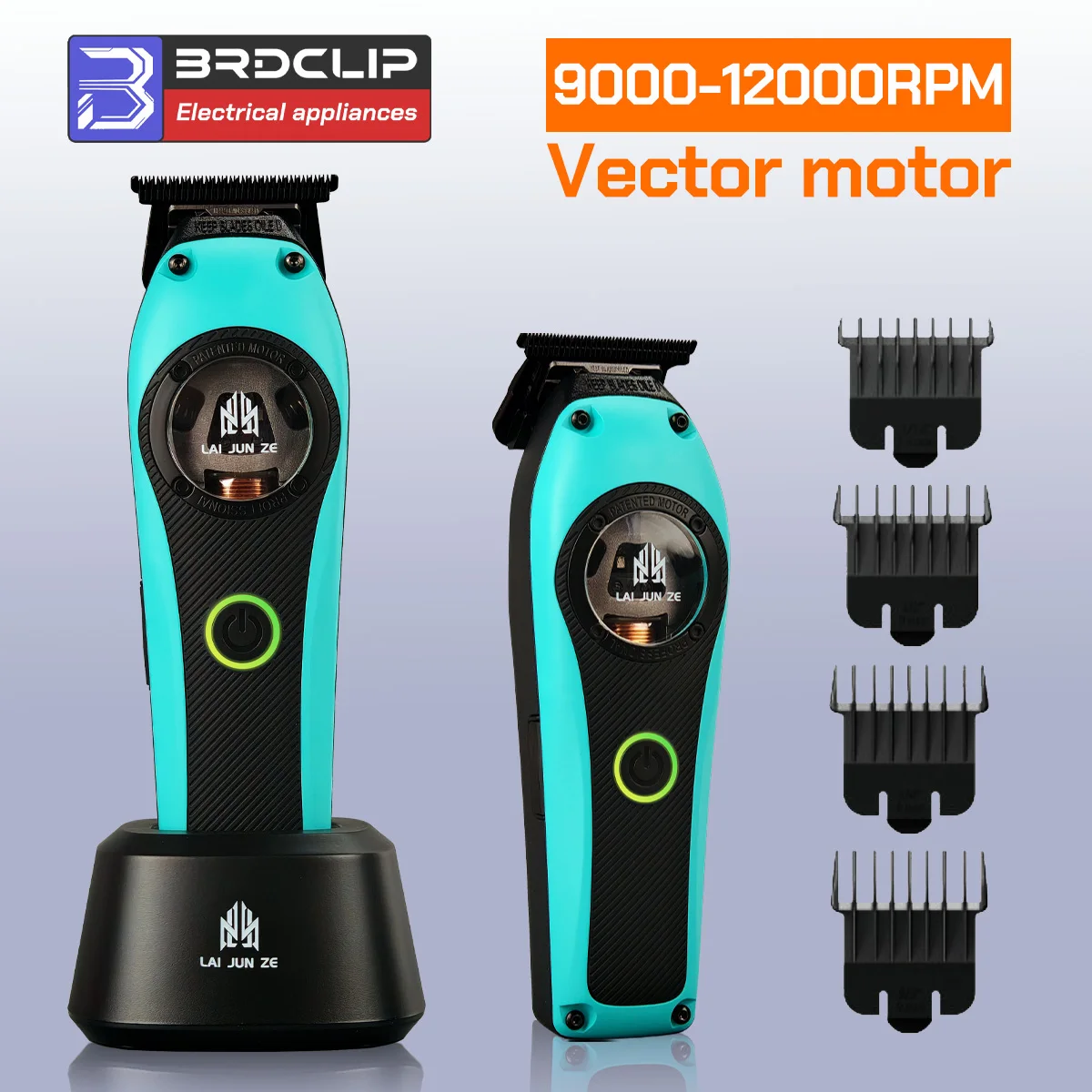 

BRDCLIP Professional Vector Motor 952 Hair Trimmer 9000-12000RPM DLC Blade 2000mAH With Charging Base Hair Cutting Machine