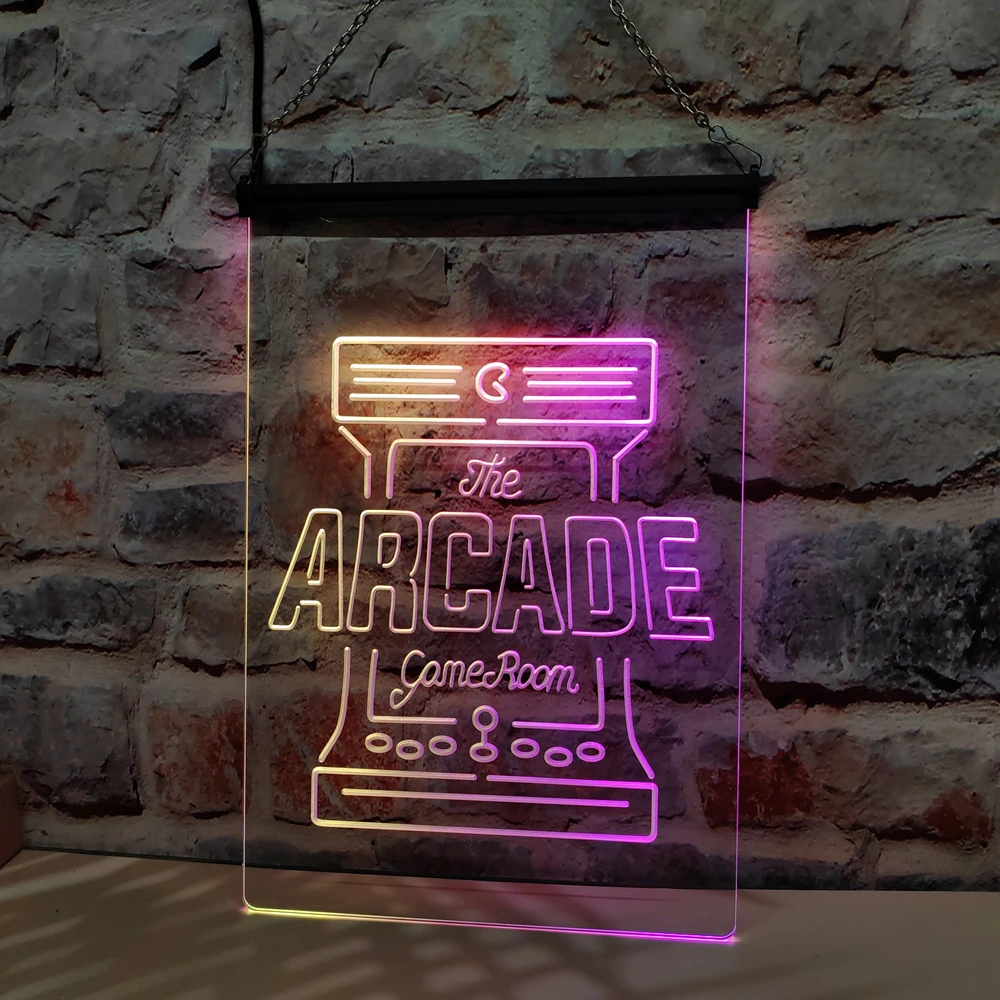 Die Arcade-Spielkonsole – LED-Neonschild mit farbenfrohem fließendem Effekt, perfekt für Heimdekoration und Partys erstellen