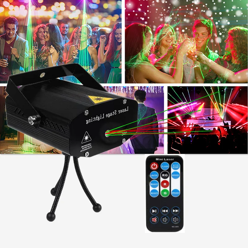 

Disco Red Green Laser Light DJ Sound Activated Club Party Wedding Bar Holiday Christmas Decoration Stage Lighting