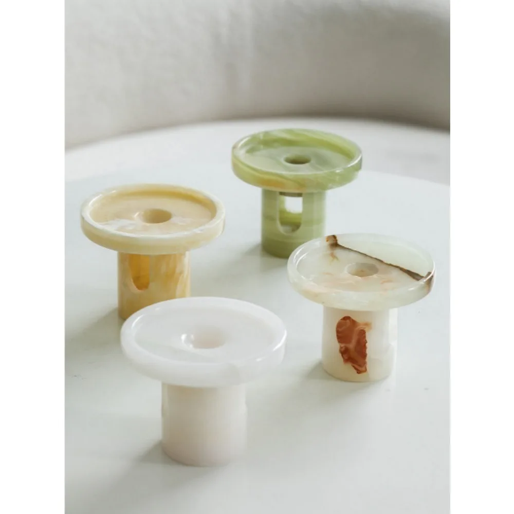 Natural Onyx Marble Diffuser Holder, Stone Aroma Burner, Luxury Desktop Fragrance Decor Ornament for Home