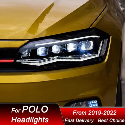 Bilstrålkastare för Volkswagen VW POLO 2019-2022 LED-strålkastarmontering Uppgradering av högkonfigurerad projektorlinstillbehörskit 8 best sales Polo-strålkastare - №5