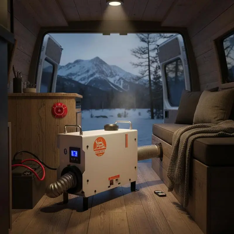 2 kW Diesel-Heizgerät 12 V/24 V All-in-One Diesel-Luftheizung, mit Bluetooth-App-Steuerung & Fernbedienung & Display & CO-Alarm, Schnellheizende Tragbare Vertikale Diesel-Heizung