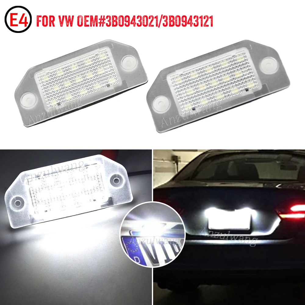 Number Plate LED Lamps For VW Passat B5 Pre-facelift 1997-2000 Built-in Canbus No Error 2PCS 12V White License Plate Lights