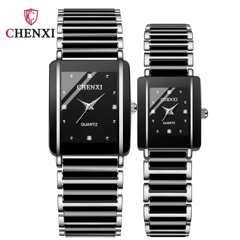 CHENXI 104A relojes de cuarzo de cerámica simulada para hombres y mujeres pareja de lujo famoso reloj de pulsera masculino regalo para amantes reloj Masculino