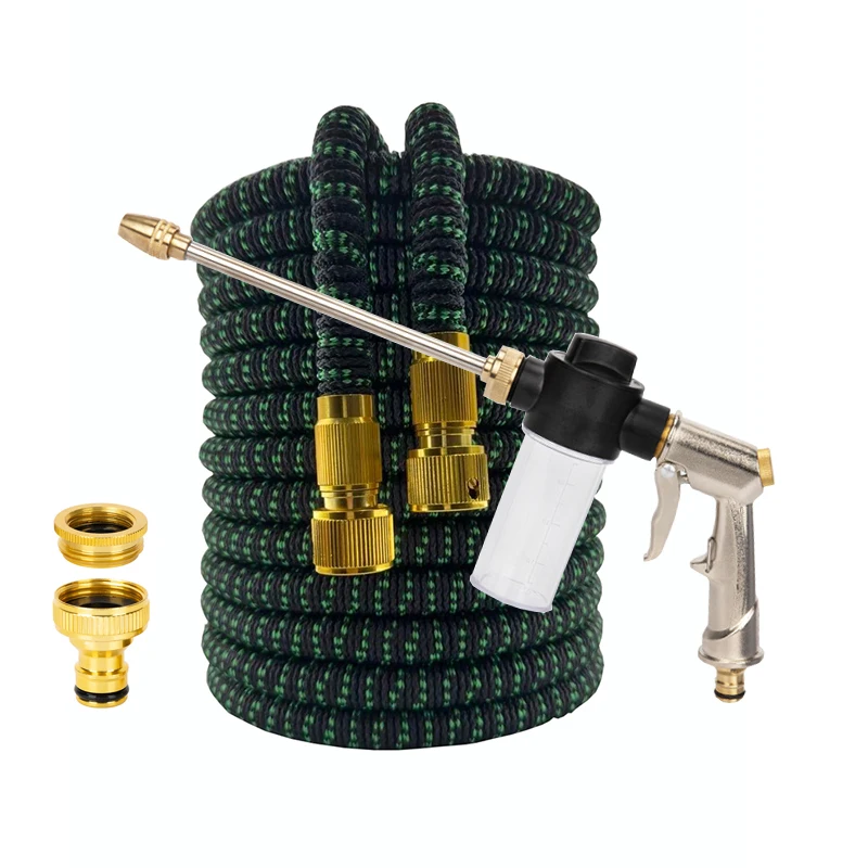 

High Pressure Nozzle Long Rod Spray Cleaning Gun High Quality Flexible Expandable Garden Hose Car Washing Hose Garden Hose