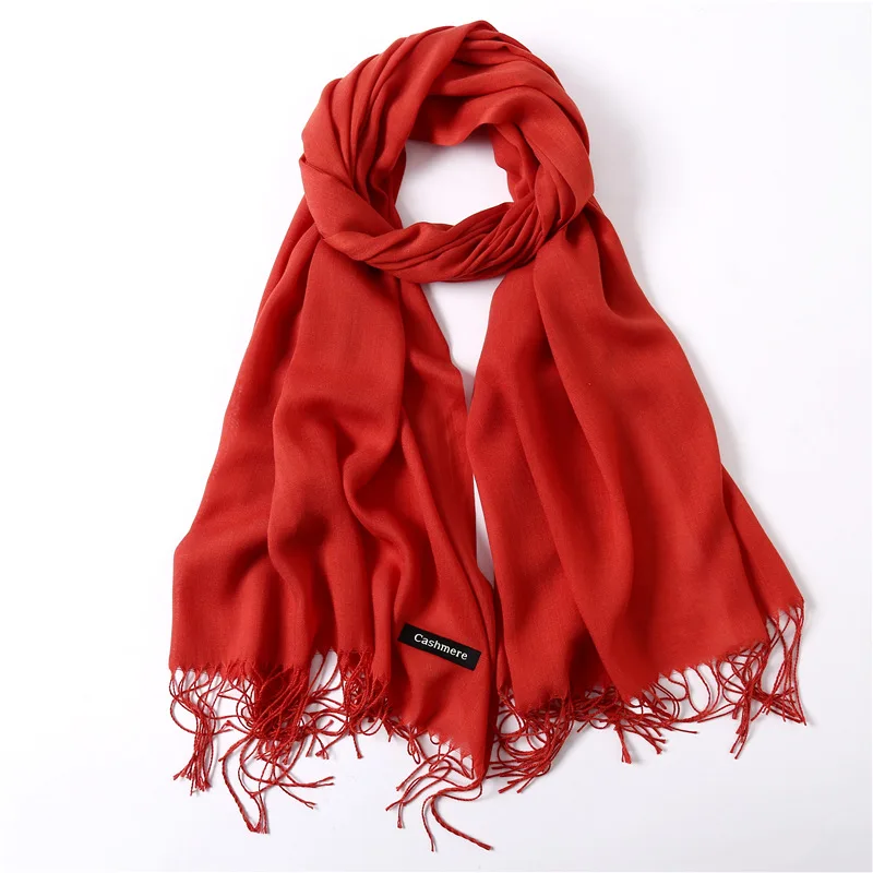 Fashion Solid Schal Frauen Kaschmir Weiche Winter Warme Schals Hijab Weibliche Lange Stirnband Schal Wraps Bandana Foulard 2022 Echarpe – Detail 21