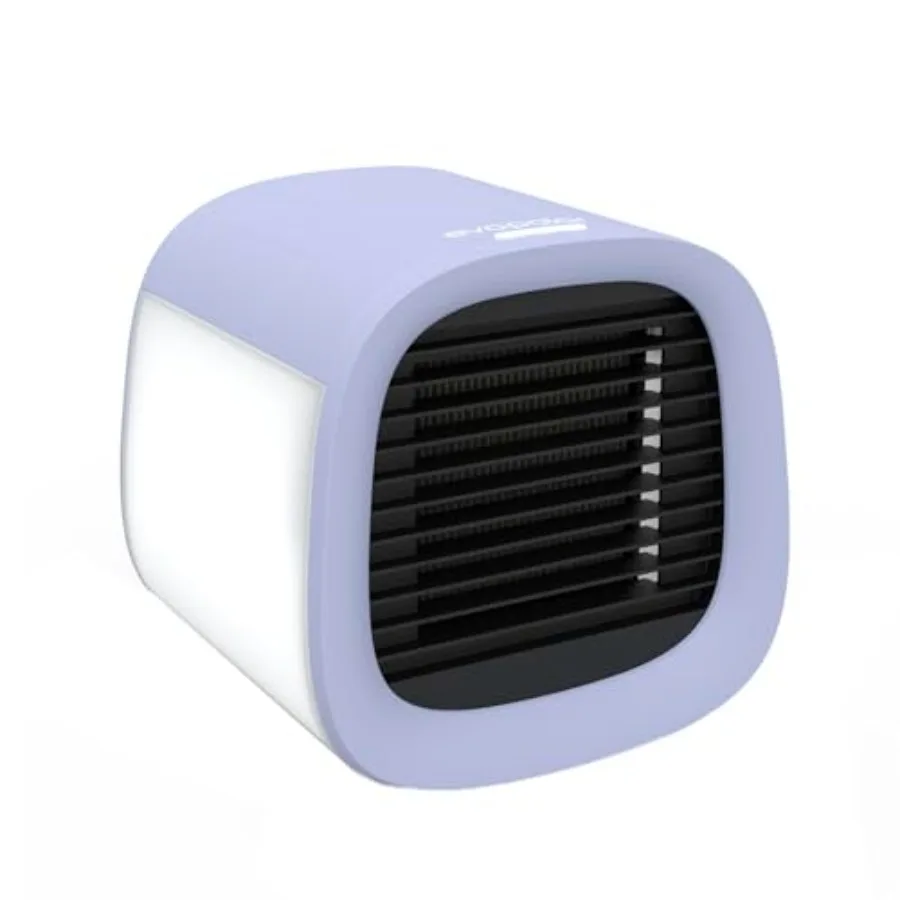 Portable AC Unit for desk and camping: mini evaporative air cooler in lavender color, lightweight and energy-efficient swamp co