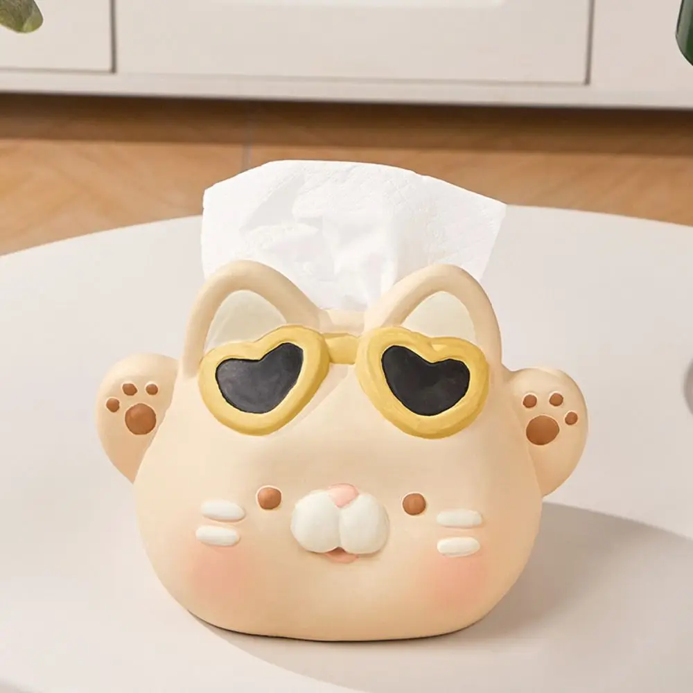 

Creative Ceramics Tissue Box Cute Cat Shape Paper Box Cartoon Napkin Storage Box Coffee Shop
