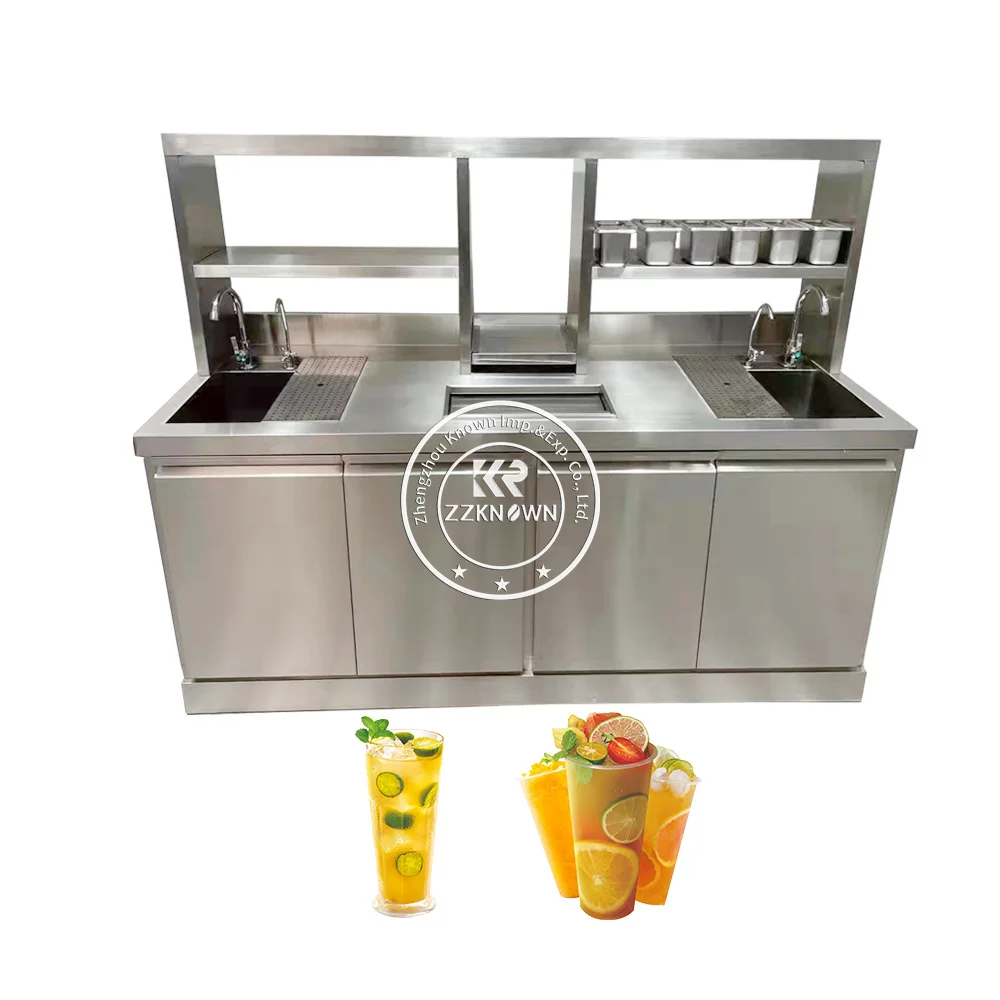 

2023 Customized Counter Top Chiller Milk Tea Bar Water Bar Counter Fridge Refrigerator Worktop Counter