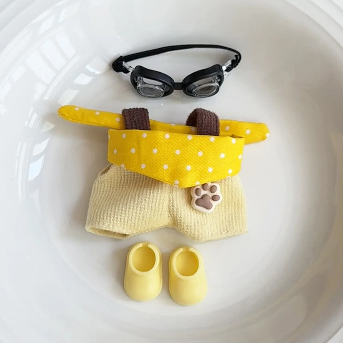 [No Doll] Plush Doll's Clothes for Mini Labubu 4.0 Pin For Love Series Cute Overalls Bib Set DIY Accessories Gifts