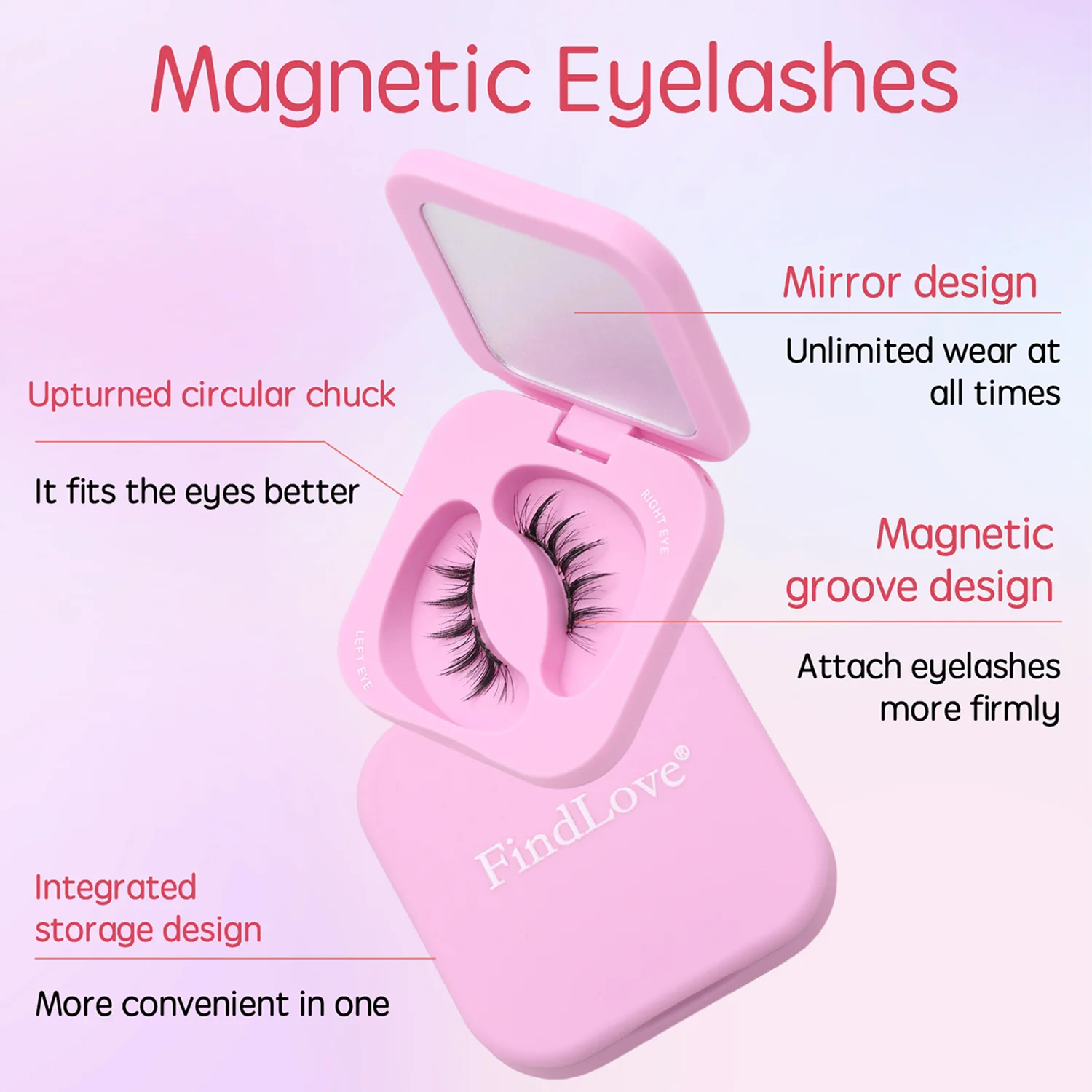 1Pairs Soft Magnetic Lashes Fox Eye Lash Reusable Magnetic Eyelash Natural Wispy Fluffy Eyelash Extension Set with Wearing Clips
