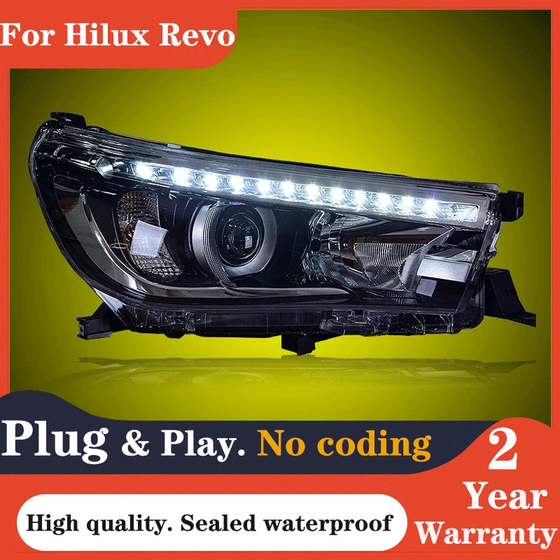 

Car accessories Headlight Assembly For Toyota Hilux revo rocco 2015 2016 2017 2018 2019 LED Head Lamp Car Tuning Light Parts