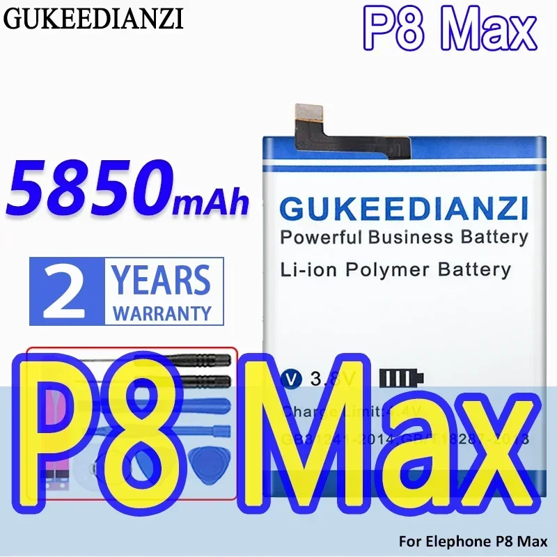 

Аккумулятор большой емкости GUKEEDIANZI P8Max 5850 мАч для Elephone P8 Max мобильный телефон Bateria