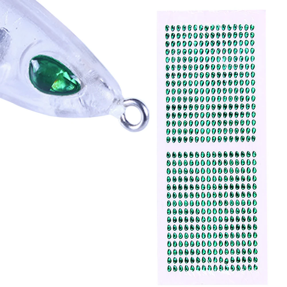 Holographic Fishing Lure Eye Fly Tying Lures 3.8x6mm-480pc for DIY Simulation Color Eyeball Artificial Bait Fly Fish Eye Sticker